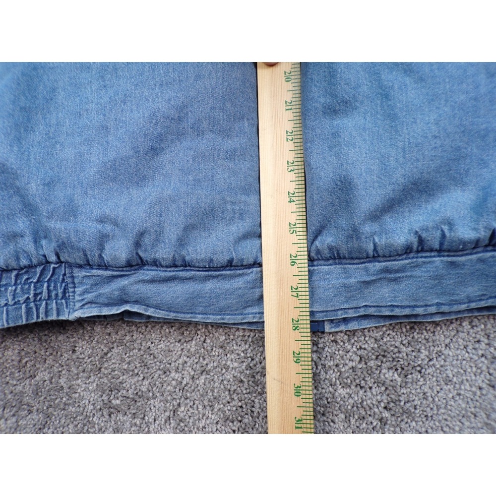 Scandia Woods Vest Mens 2XL Blue Denim Plaid Lined Utility Zip Pockets Workwear - Picture 8 of 9